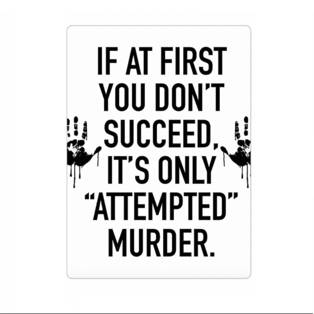COPY - “If At First You Don’t Succeed, It’s Only Attempted Murder” magnet